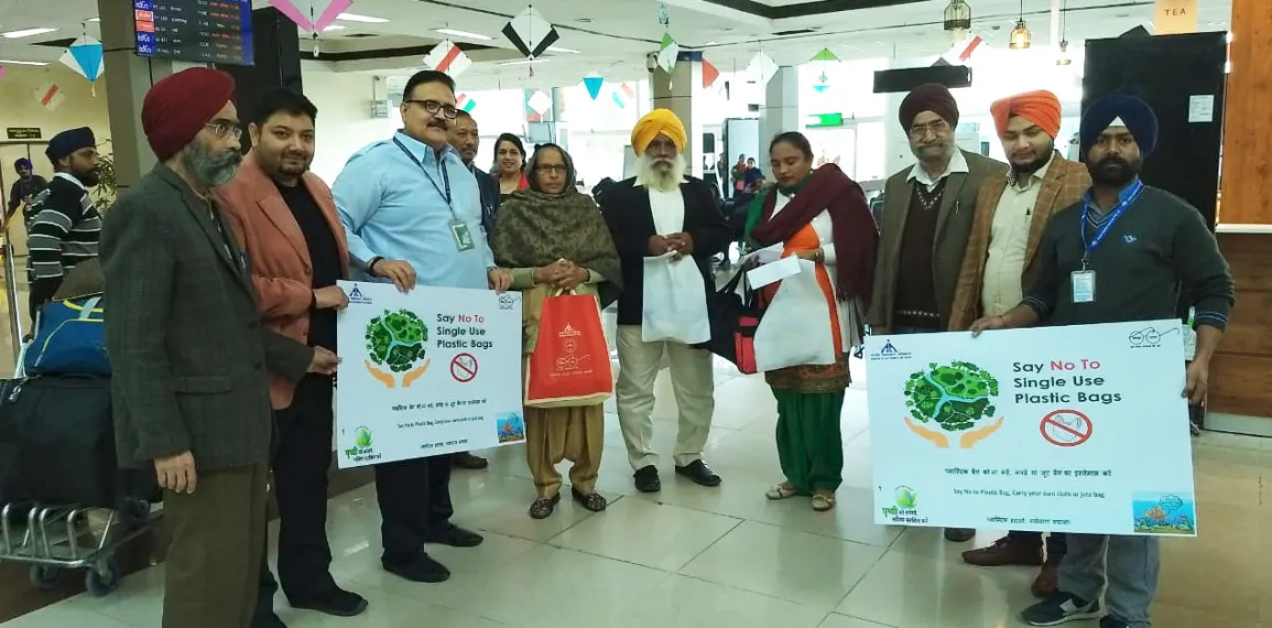 Initiative for Plastic bag free Amritsar airport on the occasion of Lohri