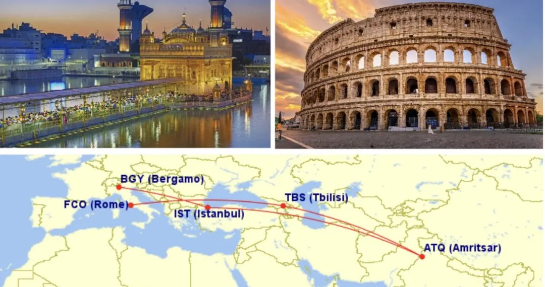A Historical first for Amritsar Airport, three direct flights depart for Italy in one day