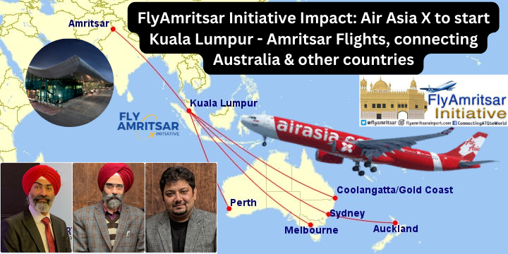 Good news for travelers flying between Australia and Punjab as AirAsia X starting Amritsar flights from September 2023